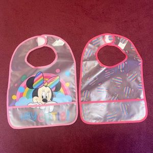 Plastic Minnie Mouse Baby Bibs
